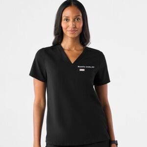 FIGS Catarina One-Pocket Scrub Top - Black
